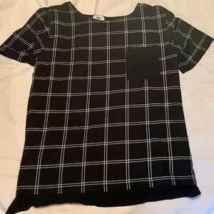 Black plaid blouse